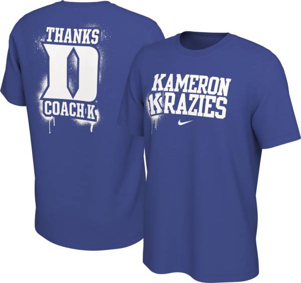Nike Men's Duke Blue Devils ‘Kameron Krazies' Coach K Retirement Duke Blue T-Shirt