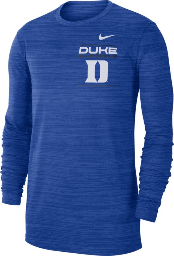 Nike Men's Duke Blue Devils Duke Blue Dri-FIT Velocity Football Sideline Long Sleeve T-Shirt