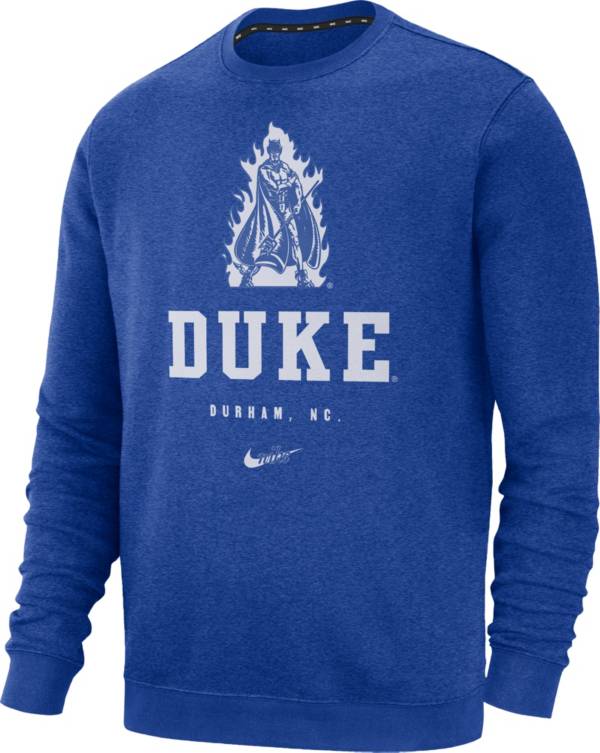 Nike Men's Duke Blue Devils Duke Blue Vault Logo Club Fleece Crew Neck Sweatshirt