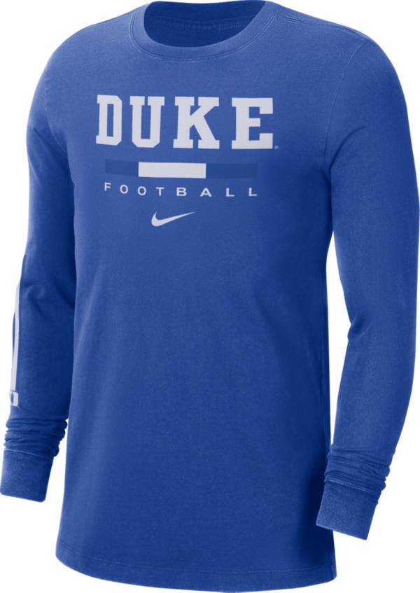 Nike Men's Duke Blue Devils Duke Blue Football Wordmark Long Sleeve T-Shirt