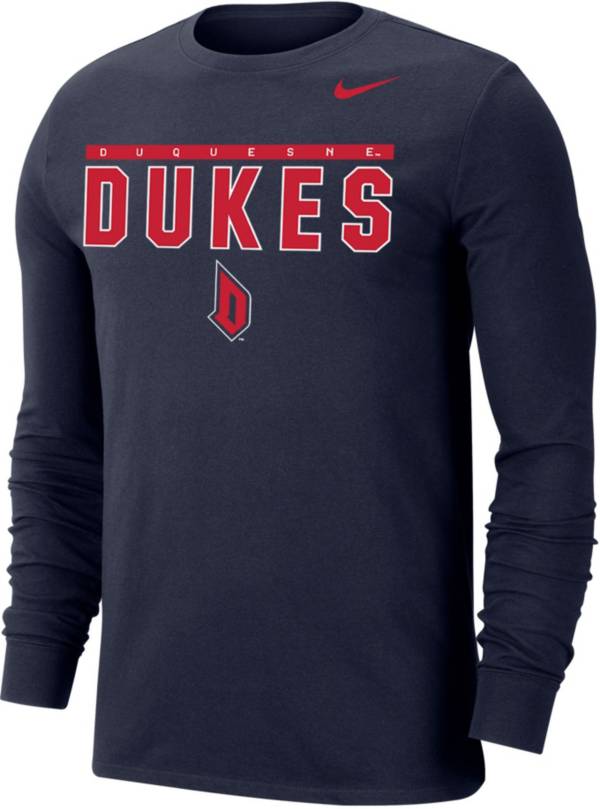 Nike Men's Duquesne Dukes Blue Dri-FIT Cotton Long Sleeve T-Shirt