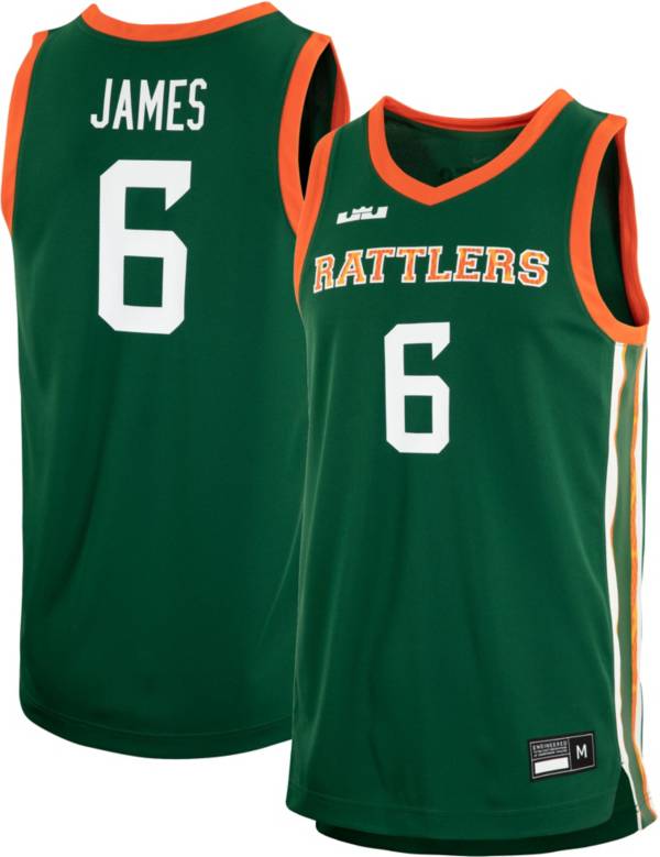 Nike x LeBron James Men's Florida A&M Rattlers #6 Green Replica Basketball Jersey