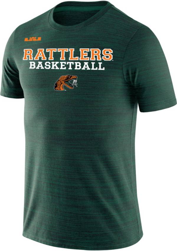 Nike x LeBron James Men's Florida A&M Rattlers Green Basketball Velocity T-Shirt