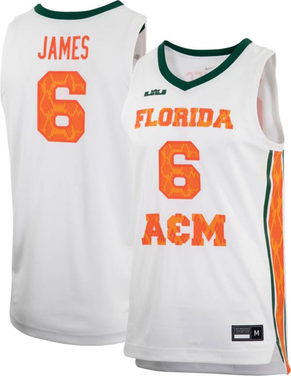 Nike x LeBron James Men's Florida A&M Rattlers #6 White Replica Basketball Jersey