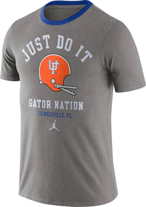 Jordan Men's Florida Gators Grey Dri-FIT Vault Helmet Logo T-Shirt