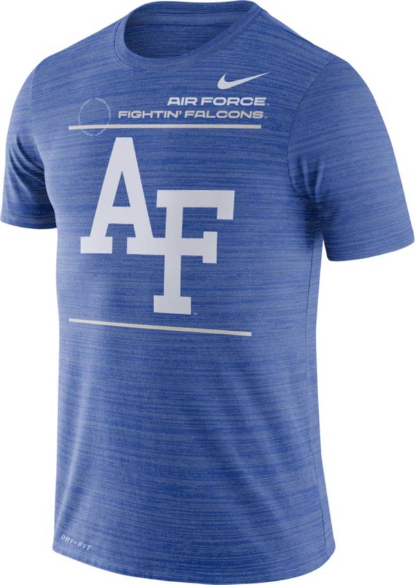 Nike Men's Air Force Falcons Blue Dri-FIT Velocity Football Sideline T-Shirt