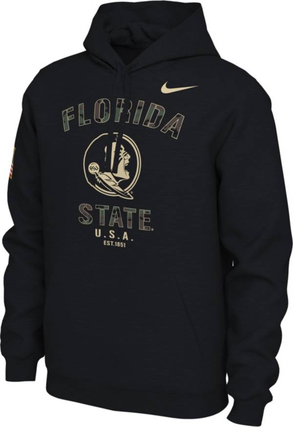 Nike Men's Florida State Seminoles Veterans Day Black Pullover Hoodie