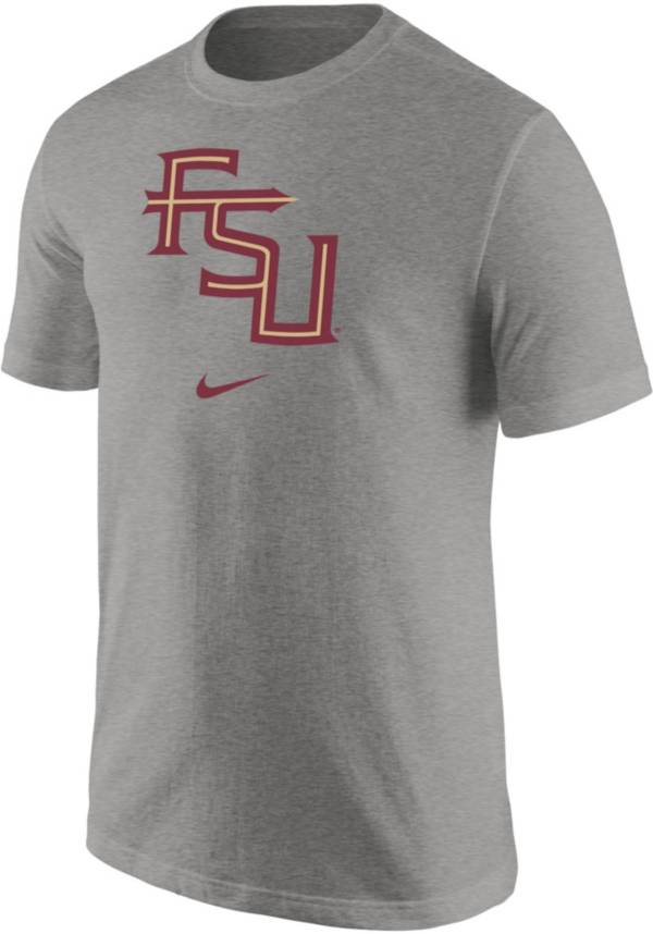 Nike Men's Florida State Seminoles Grey Core Cotton Logo T-Shirt