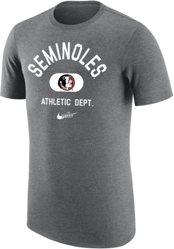 Nike Men's Florida State Seminoles Grey Tri-Blend Old School Arch T-Shirt