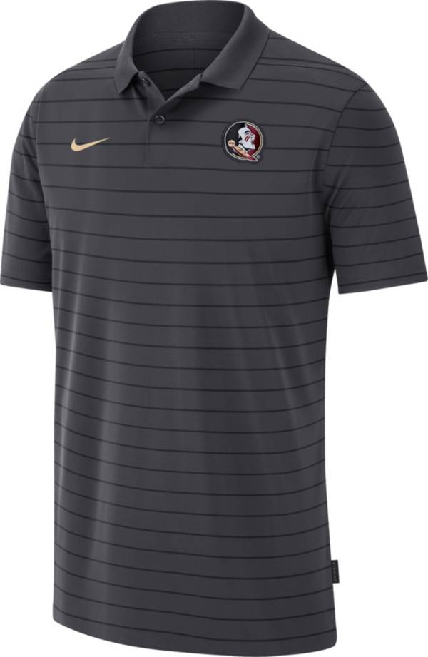 Nike Men's Florida State Seminoles Grey Football Sideline Victory Polo