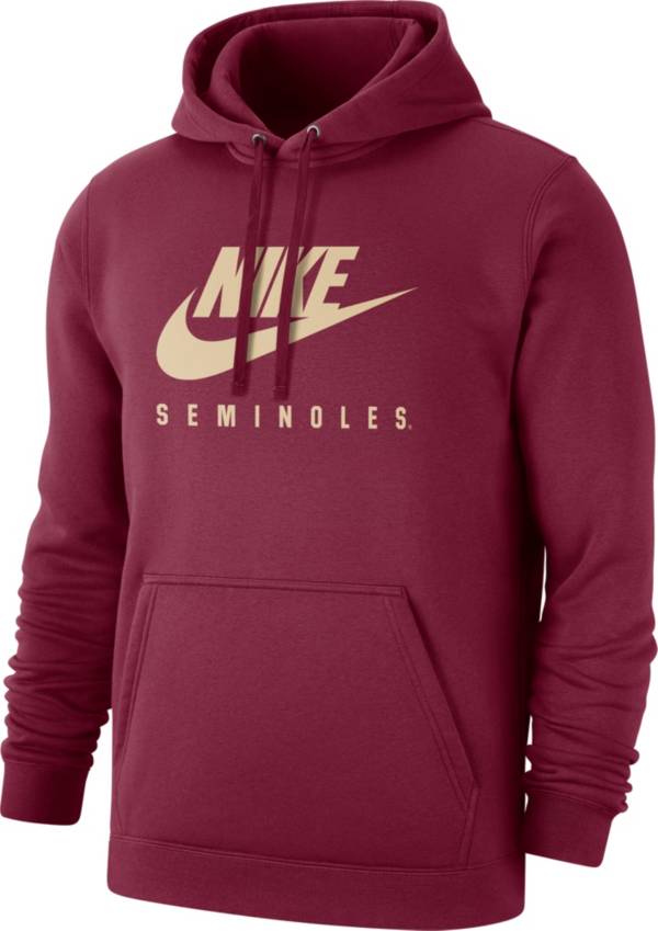 Nike Men's Florida State Seminoles Garnet Club Fleece Futura Pullover Hoodie