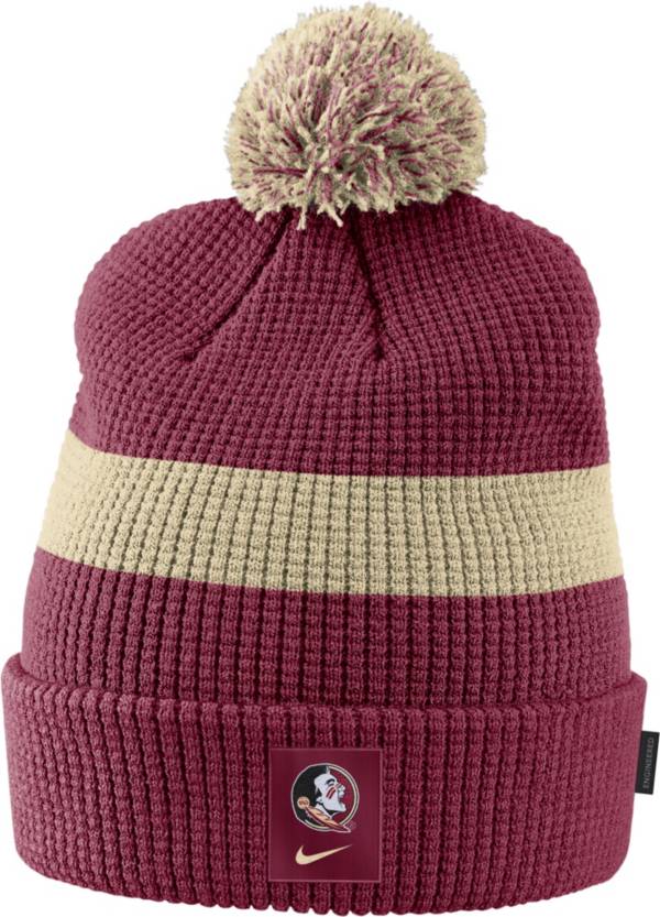 Nike Men's Florida State Seminoles Garnet Football Sideline Pom Beanie