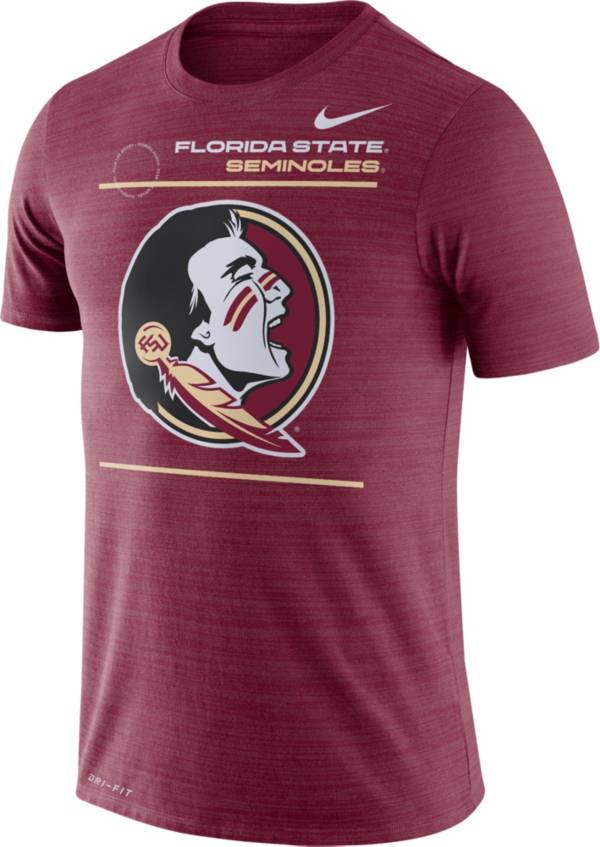 Nike Men's Florida State Seminoles Garnet Dri-FIT Velocity Football Sideline T-Shirt