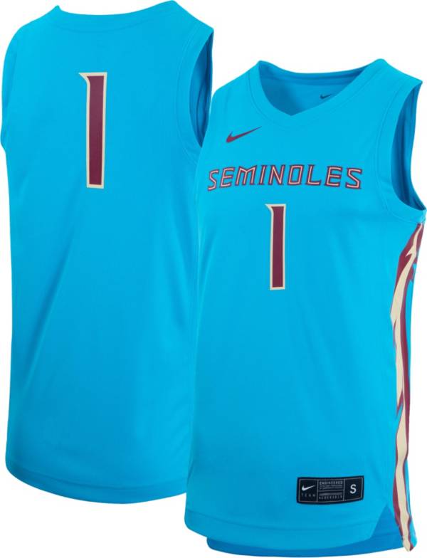 Nike Men's Florida State Seminoles #1 Turquoise Replica Basketball Jersey