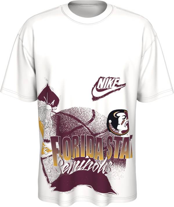 Nike Men's Florida State Seminoles White Max90 90's Basketball T-Shirt