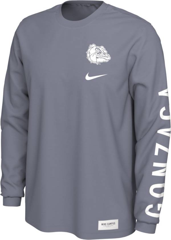 Nike Men's Gonzaga Bulldogs Pastel Blue Seasonal Cotton Long Sleeve T-Shirt
