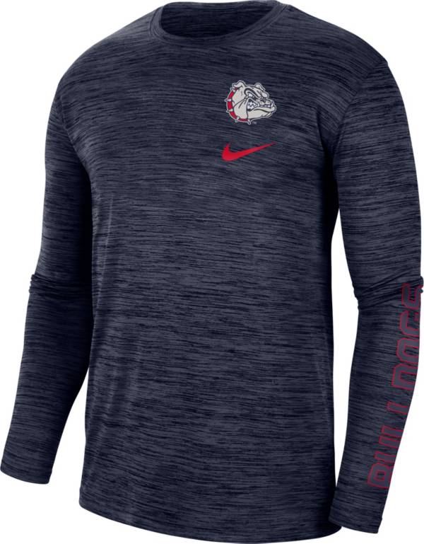 Nike Men's Gonzaga Bulldogs Blue Dri-FIT Velocity Graphic Long Sleeve T-Shirt