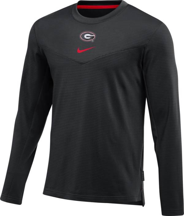 Nike Men's Georgia Bulldogs Dry Top Crew Neck Black Sweatshirt