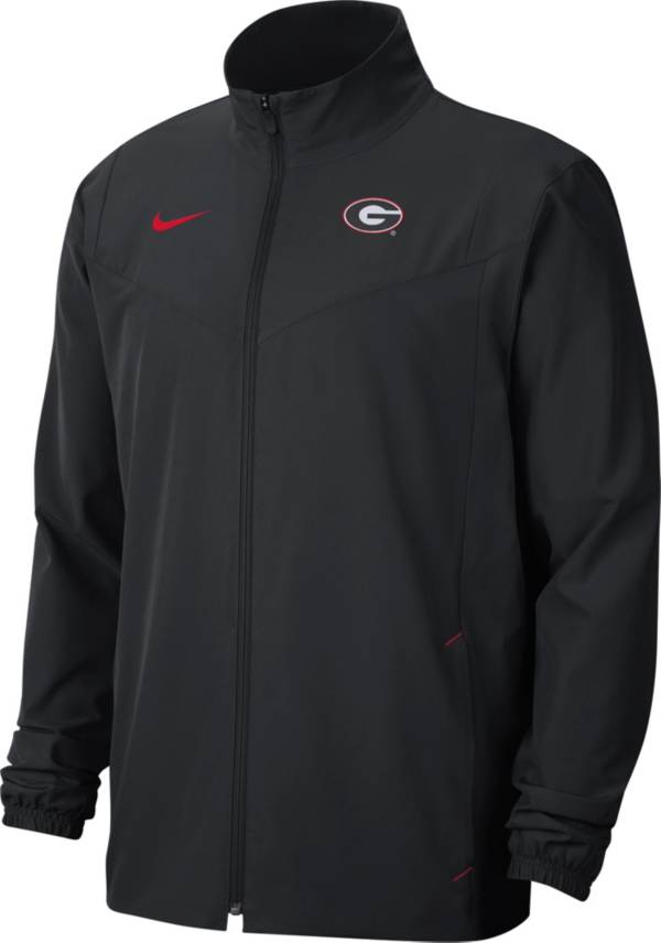 Nike Men's Georgia Bulldogs Football Sideline Woven Full-Zip Black Jacket product image