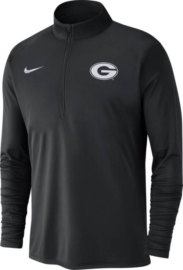 Nike Men's Georgia Bulldogs Dri-FIT Pacer Quarter-Zip Black Shirt