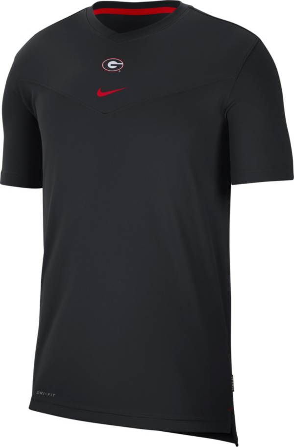 Nike Men's Georgia Bulldogs Football Sideline Coach Dri-FIT UV Black T-Shirt