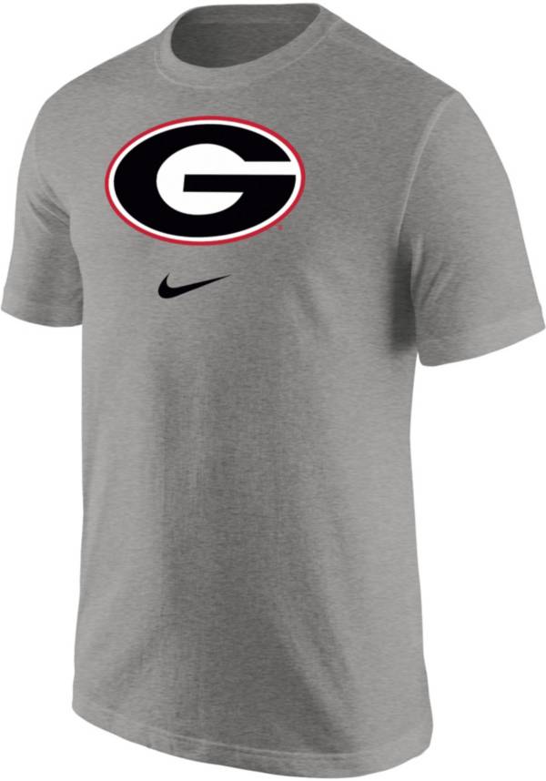 Nike Men's Georgia Bulldogs Grey Core Cotton Logo T-Shirt