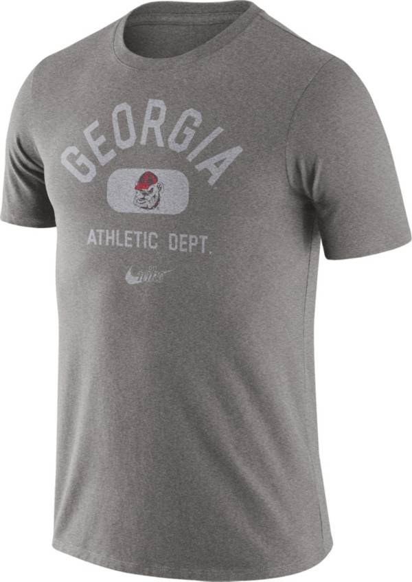 Nike Men's Georgia Bulldogs Grey Tri-Blend Old School Arch T-Shirt