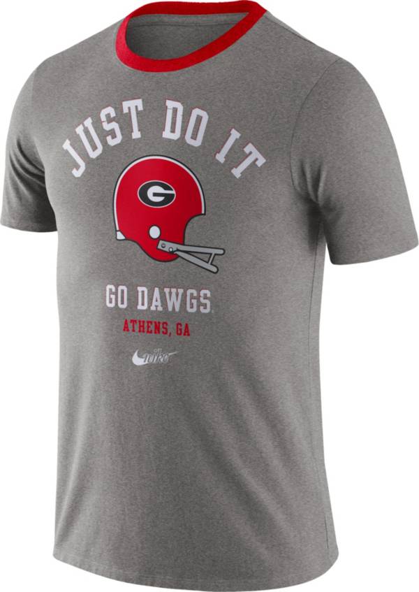 Nike Men's Georgia Bulldogs Grey Dri-FIT Vault Helmet Logo T-Shirt