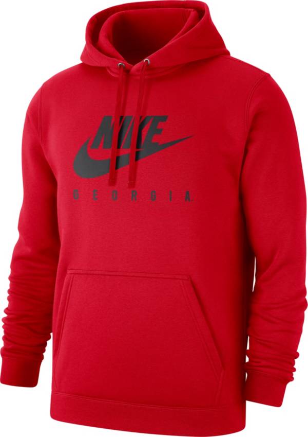 Nike Men's Georgia Bulldogs Red Club Fleece Futura Pullover Hoodie product image