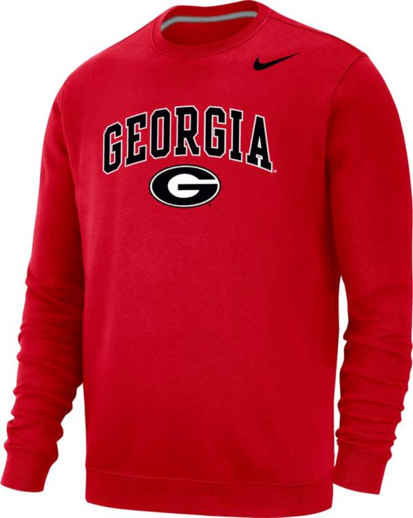 Nike Men's Georgia Bulldogs Red Club Fleece Crew Neck Sweatshirt