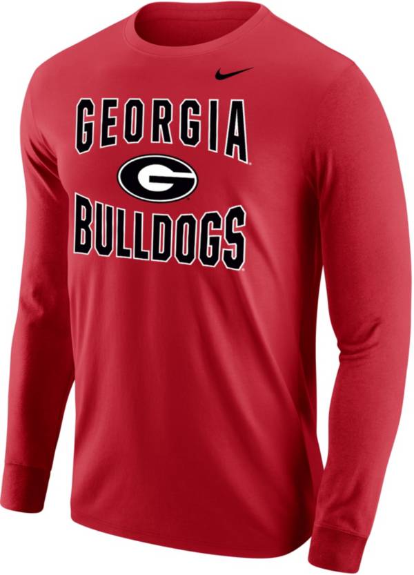 Nike Men's Georgia Bulldogs Red Core Cotton Logo Long Sleeve T-Shirt