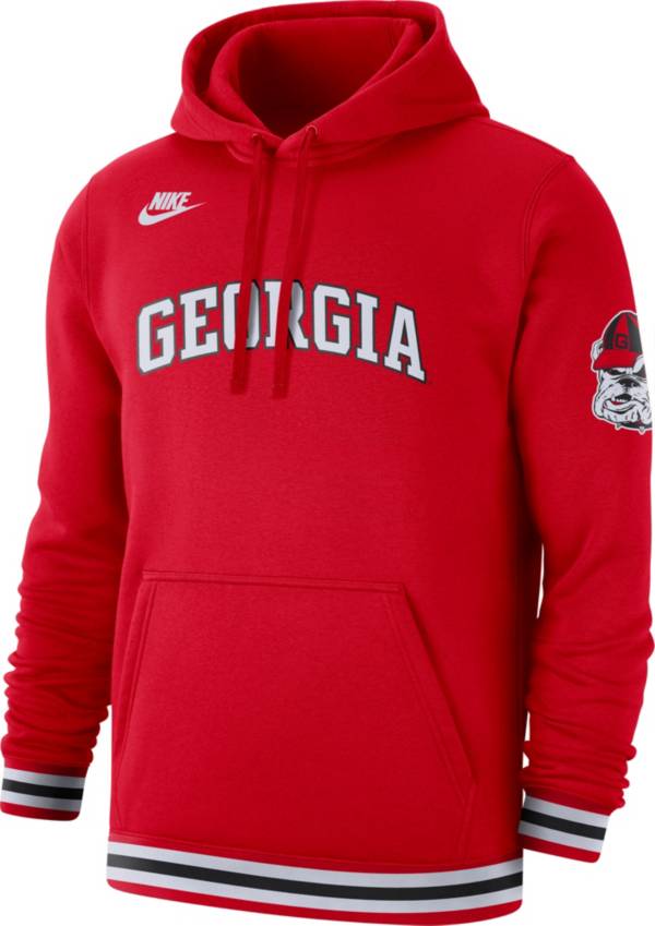 Nike Men's Georgia Bulldogs Red Retro Fleece Pullover Hoodie