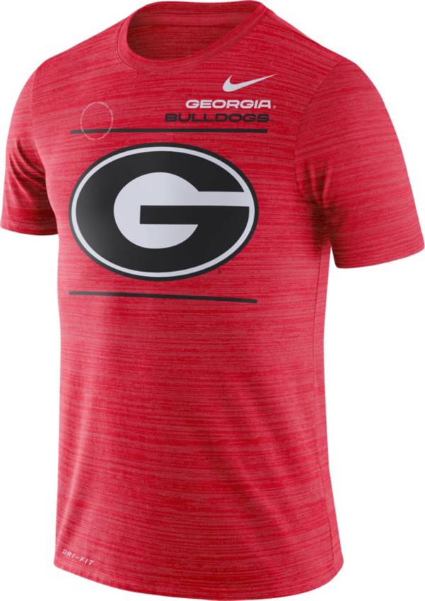 Nike Men's Georgia Bulldogs Red Dri-FIT Velocity Football Sideline T-Shirt