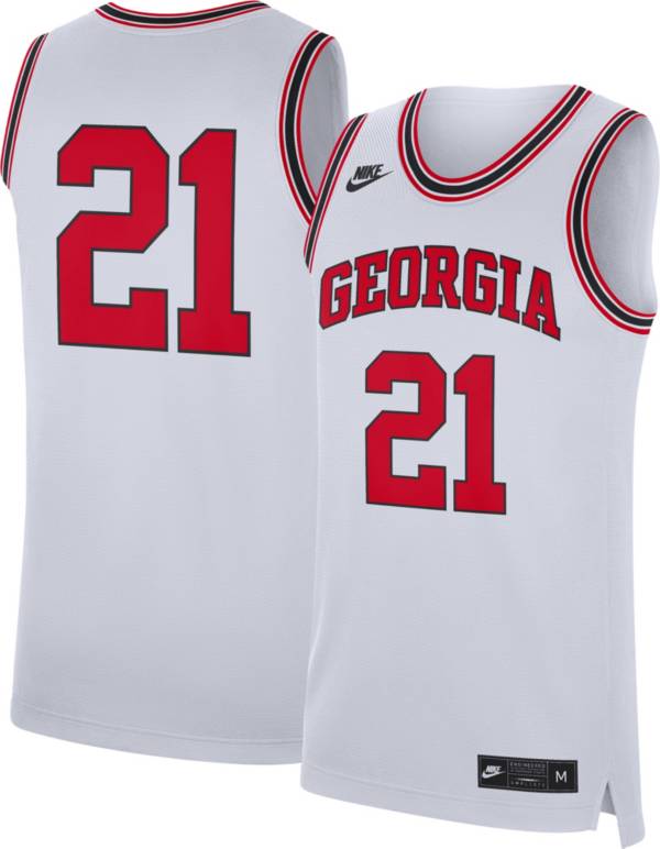 Nike Men's Georgia Bulldogs #21 White Replica Basketball Jersey