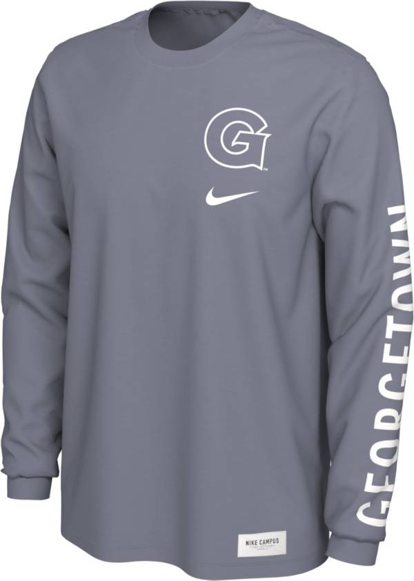 Nike Men's Georgetown Hoyas Pastel Blue Seasonal Cotton Long Sleeve T-Shirt