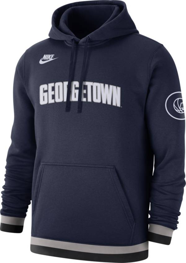 Nike Men's Georgetown Hoyas Blue Retro Fleece Pullover Hoodie