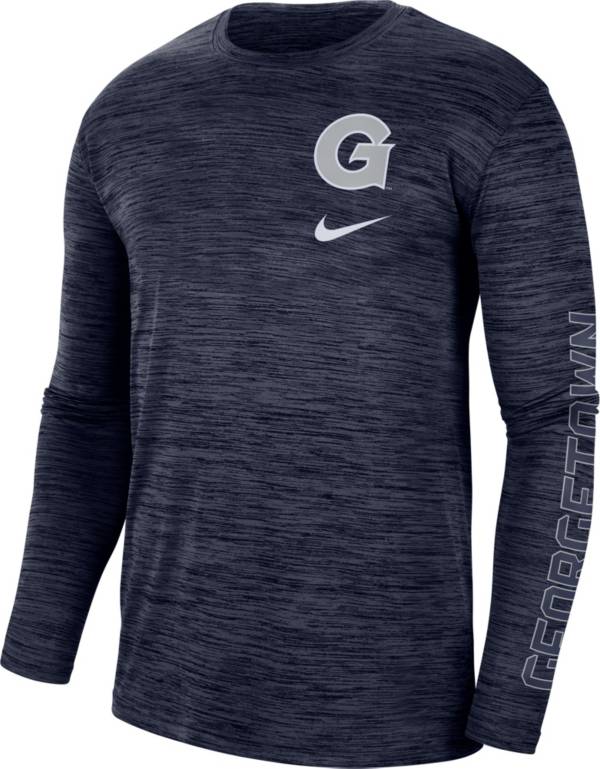 Nike Men's Georgetown Hoyas Blue Dri-FIT Velocity Graphic Long Sleeve T-Shirt