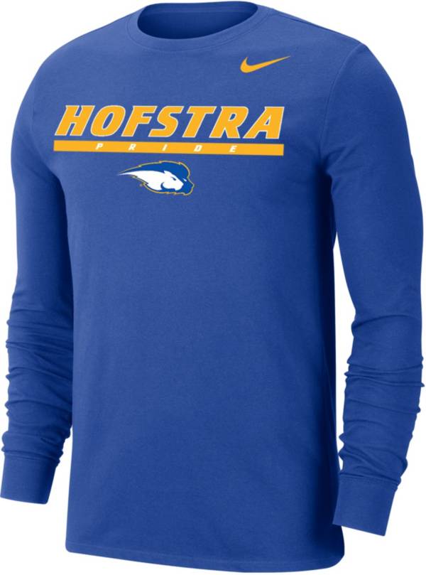 Nike Men's Hofstra Pride Blue Dri-FIT Cotton Long Sleeve T-Shirt