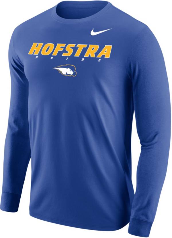 Nike Men's Hofstra Pride Blue Core Cotton Graphic Long Sleeve T-Shirt