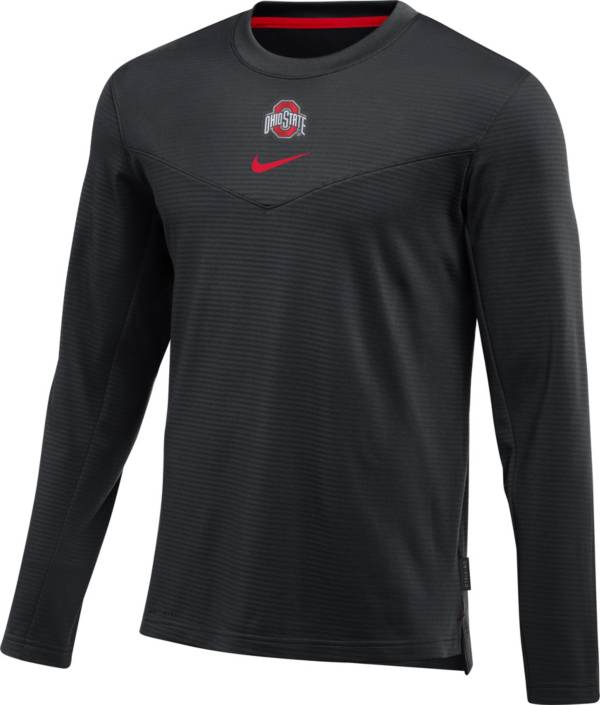 Nike Men's Ohio State Buckeyes Dry Top Crew Neck Black Sweatshirt