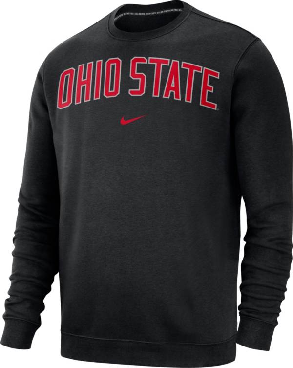 Nike Men's Ohio State Buckeyes Club Fleece Crew Neck Black Sweatshirt