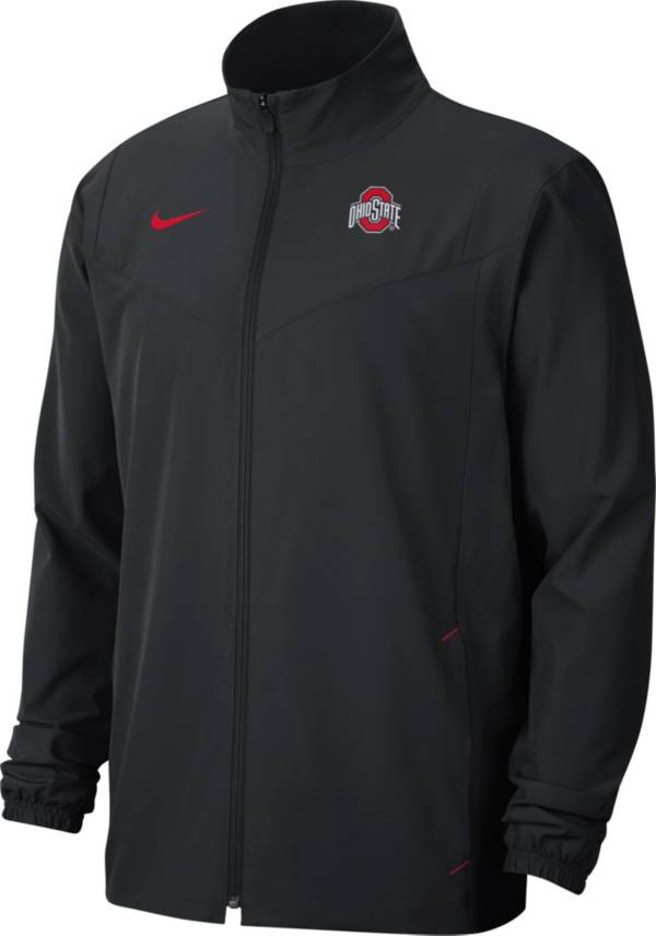 Nike Men's Ohio State Buckeyes Football Sideline Woven Full-Zip Black Jacket