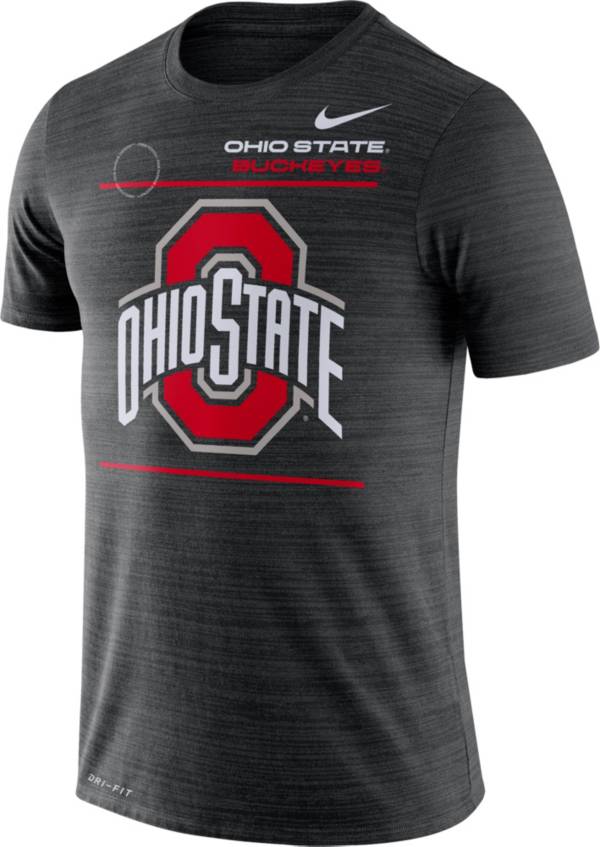 Nike Men's Ohio State Buckeyes Dri-FIT Velocity Football Sideline Black T-Shirt
