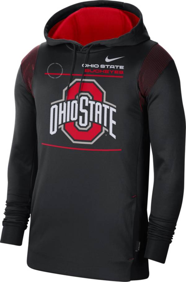 Nike Men's Ohio State Buckeyes Therma Performance Pullover Black Hoodie