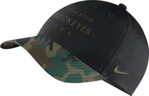 Nike Men's Ohio State Buckeyes Black/Camo Military Appreciation Adjustable Hat