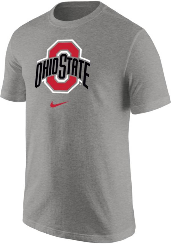 Nike Men's Ohio State Buckeyes Gray Core Cotton Logo T-Shirt