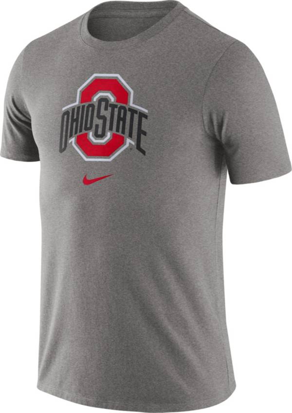 Nike Men's Ohio State Buckeyes Grey Essential Logo T-Shirt