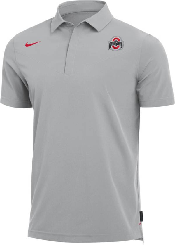 Nike Men's Ohio State Buckeyes Grey Dri-FIT Football Sideline UV Polo