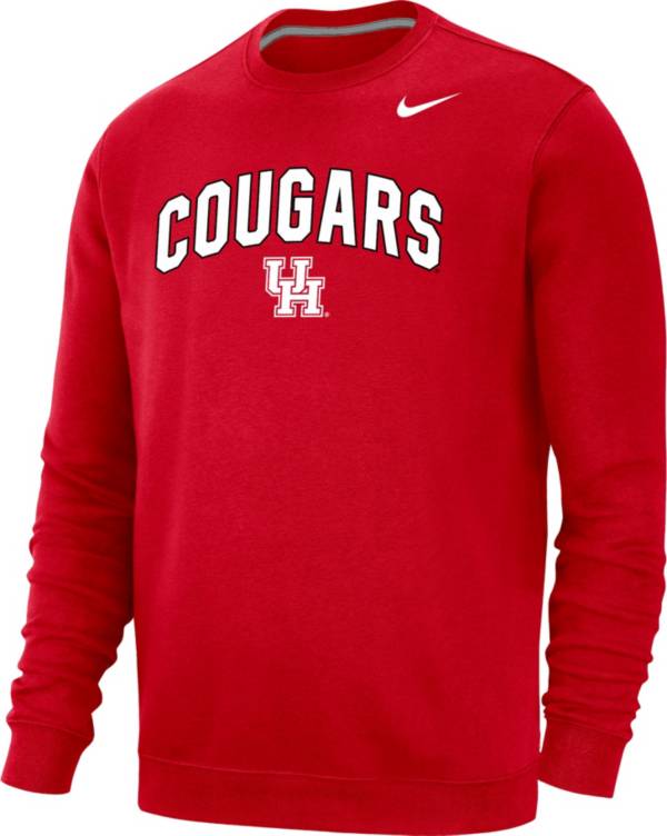 Nike Men's Houston Cougars Red Club Fleece Crew Neck Sweatshirt