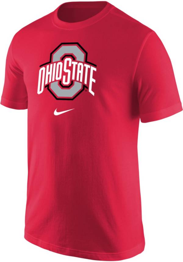 Nike Men's Ohio State Buckeyes Scarlet Core Cotton Logo T-Shirt